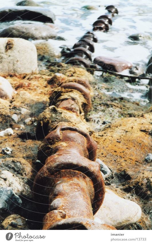 Altes Seekabel Meer Strand Elektrisches Gerät Technik & Technologie Kabel alt Stein