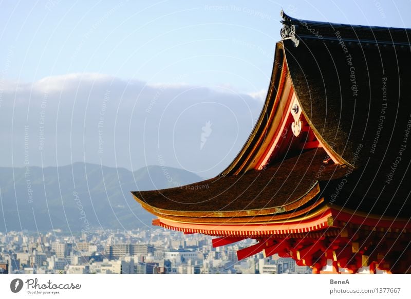 Tempel harmonisch Ferien & Urlaub & Reisen Kyoto Japan Asien Stadt Stadtzentrum Altstadt Skyline Haus Hütte Kirche Dom Bauwerk Gebäude Architektur Tor Schrein