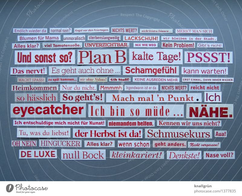 Endlich wieder da Schriftzeichen Schilder & Markierungen Kommunizieren eckig einzigartig grau rot weiß Gefühle Idee Inspiration Kreativität Kunst Text