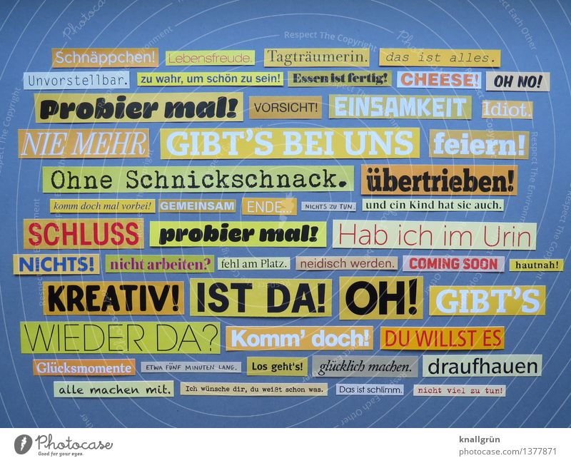 SCHNÄPPCHEN! Schriftzeichen Schilder & Markierungen Kommunizieren eckig einzigartig gelb grau schwarz weiß Gefühle Idee Inspiration Kreativität Kunst Text