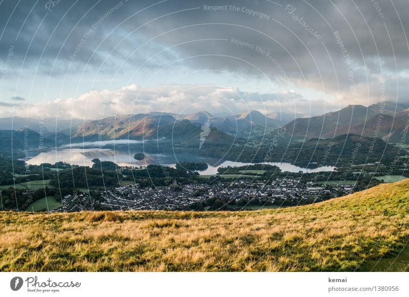 Welcome to Keswick, England Ferien & Urlaub & Reisen Ausflug Abenteuer Ferne Freiheit wandern Umwelt Natur Landschaft Himmel Wolken Herbst Schönes Wetter Wiese