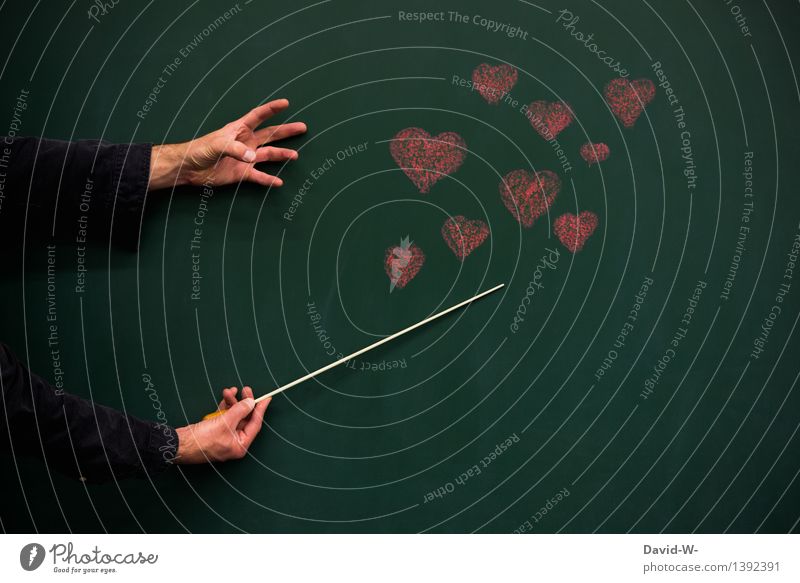 Musik verbindet Tafel Mensch maskulin Mann Erwachsene Leben Kunst Kultur Musik hören Konzert Dirigent authentisch außergewöhnlich elegant Glück positiv rot