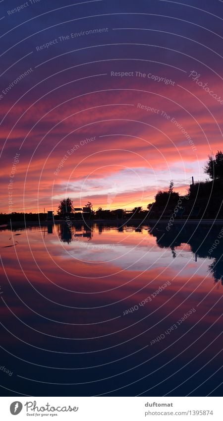 Farbrausch harmonisch ruhig Meditation Schwimmbad Schwimmen & Baden Landschaft Wasser Wolken Sonnenaufgang Sonnenuntergang Erholung träumen ästhetisch