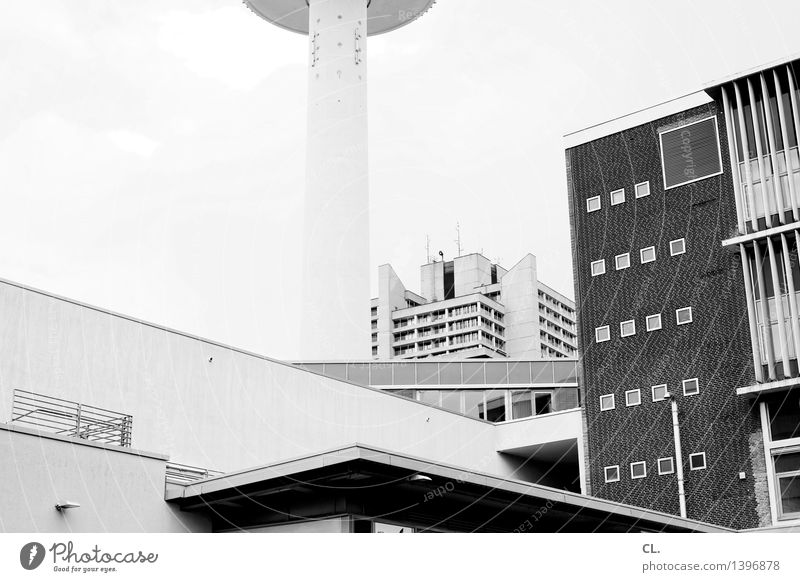 hannover Hannover Stadt Stadtzentrum Hochhaus Turm Gebäude Architektur Mauer Wand Fassade Fenster Sehenswürdigkeit eckig komplex Schwarzweißfoto Außenaufnahme