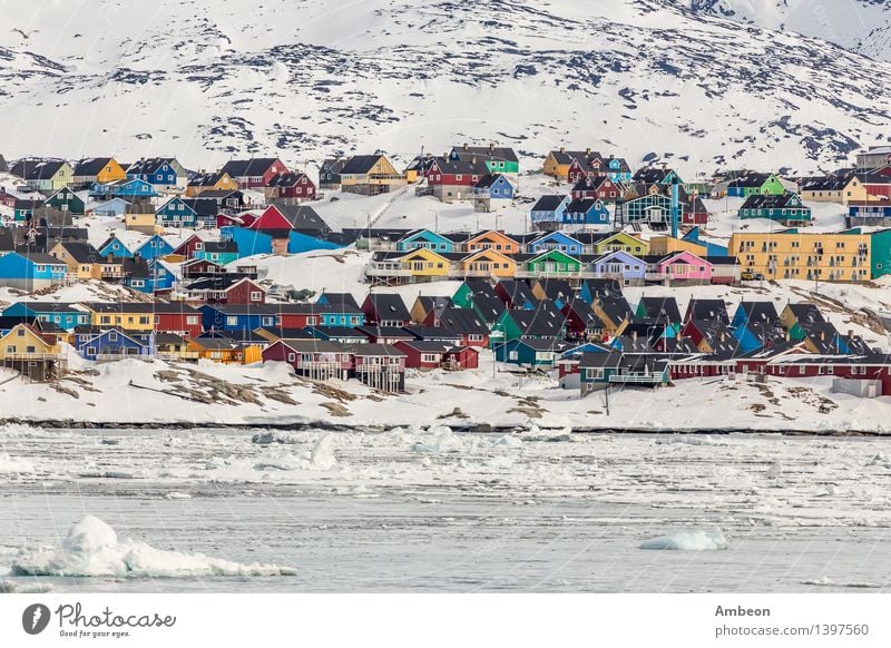 Bunter Ilulissat Ferien & Urlaub & Reisen Tourismus Ausflug Abenteuer Sightseeing Städtereise Kreuzfahrt Meer Winter Schnee Winterurlaub Berge u. Gebirge Haus