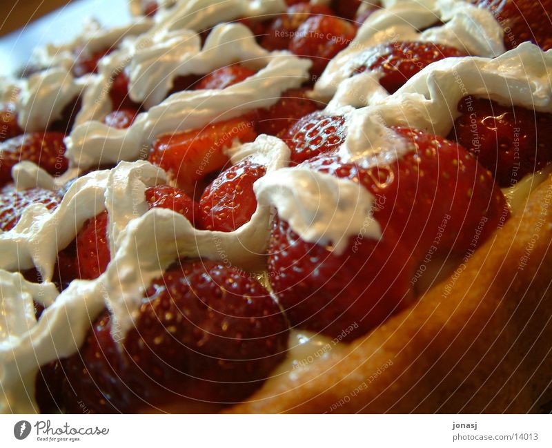 Erdbeerkuchen Kuchen Torte rot Sahne süß Ernährung Geburtstag Tortenboden Freude Feste & Feiern kochen & garen