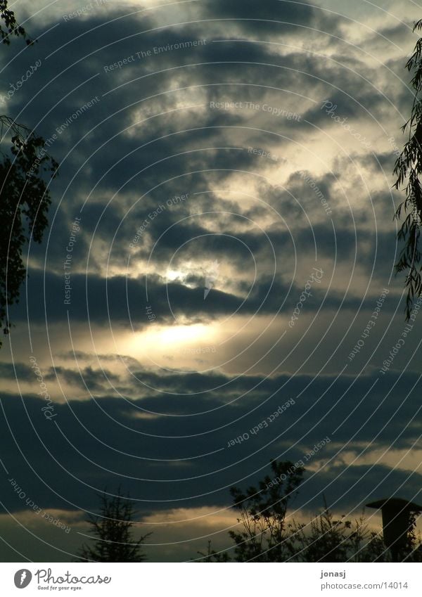 darksky dunkel Wolken Abend Baum verdunkeln Himmel Schatten Sonne Sonnenuntergang