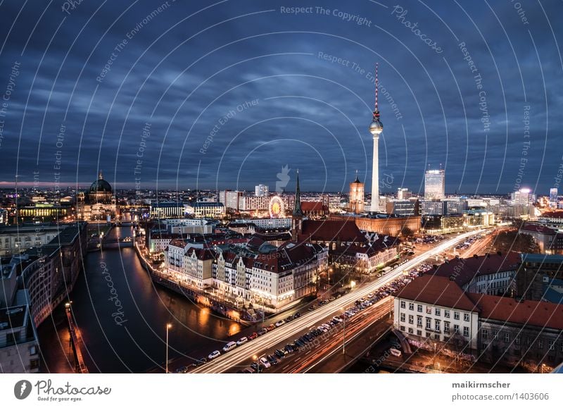 Berlin at night Lifestyle Ferien & Urlaub & Reisen Tourismus Nachtleben High-Tech Architektur Deutschland Stadt Hauptstadt Skyline Marktplatz Rathaus