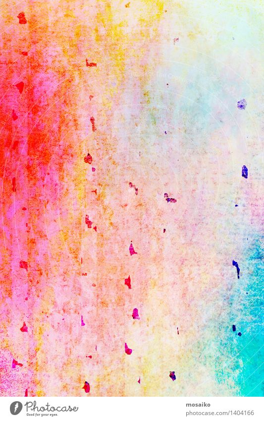 bunte Aquarelle auf strukturiertem Papier - abstraktes backround Lifestyle Stil Design exotisch Freude Glück Hand Kunst Gemälde gelb rosa Fröhlichkeit