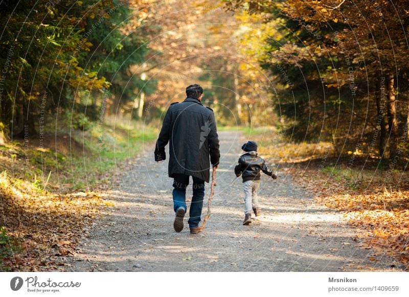 Vater und Sohn Mensch maskulin Kleinkind Junge Mann Erwachsene Eltern Familie & Verwandtschaft Kindheit Rücken 2 3-8 Jahre 30-45 Jahre Schönes Wetter