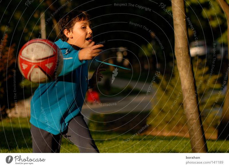 Ball & Kinder Junge Mensch Fußball Park Jungen junge Leute