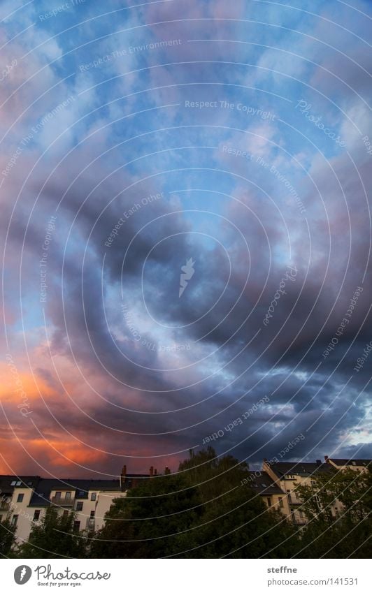 Nachmieter gesucht! VI Haus Wohnung Häusliches Leben Mieter Stadthaus Balkon Terrasse Aussicht Wolken Sonnenuntergang Apokalypse Blitze Donnern dramatisch