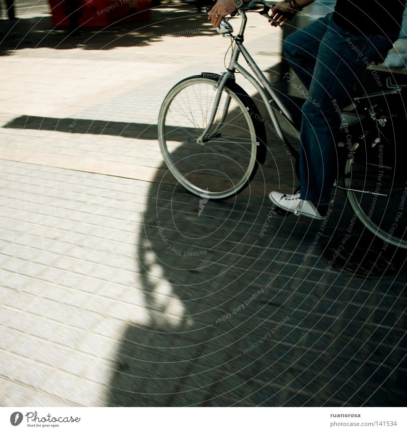 Laufmaschine Rennfahrer Fahrzeug Fahrrad Reifen Pedal Verkehr Straße Maschine Sonne Promenade Schatten Fan Radrennfahrer Geschmackssinn Licht tragen