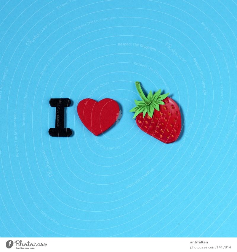 I <3 strawberries Lebensmittel Frucht Erdbeeren Ernährung Essen Frühstück Freizeit & Hobby Handarbeit Basteln malen Sommer Zeichen Schriftzeichen Herz niedlich