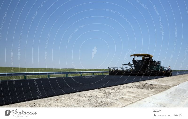 Straßenbau Baustelle Gerät Decke Produktion Bauarbeiter Arbeiter Maschine Leitplanke Feld Physik Autobahn Wege & Pfade Teer Beton verarbeiten Sanieren Neubau