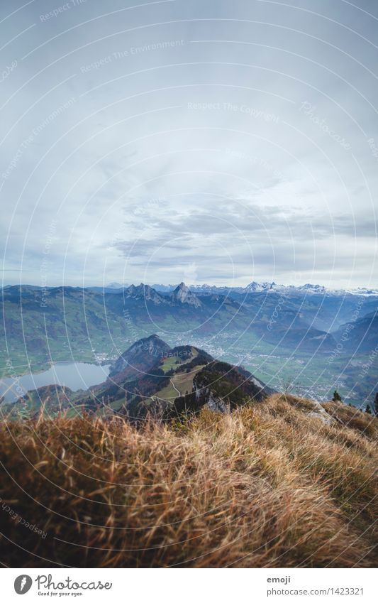 on the top Umwelt Natur Landschaft Herbst Alpen Berge u. Gebirge Gipfel natürlich blau Schweiz Tourismus Wanderausflug Farbfoto Außenaufnahme Menschenleer Tag