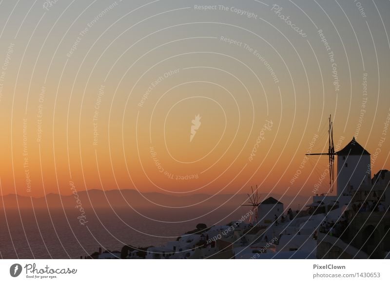 Santorin Lifestyle harmonisch ruhig Ferien & Urlaub & Reisen Tourismus Sommer Sonnenbad Strand Meer Insel Landschaft Horizont Sonnenaufgang Sonnenuntergang