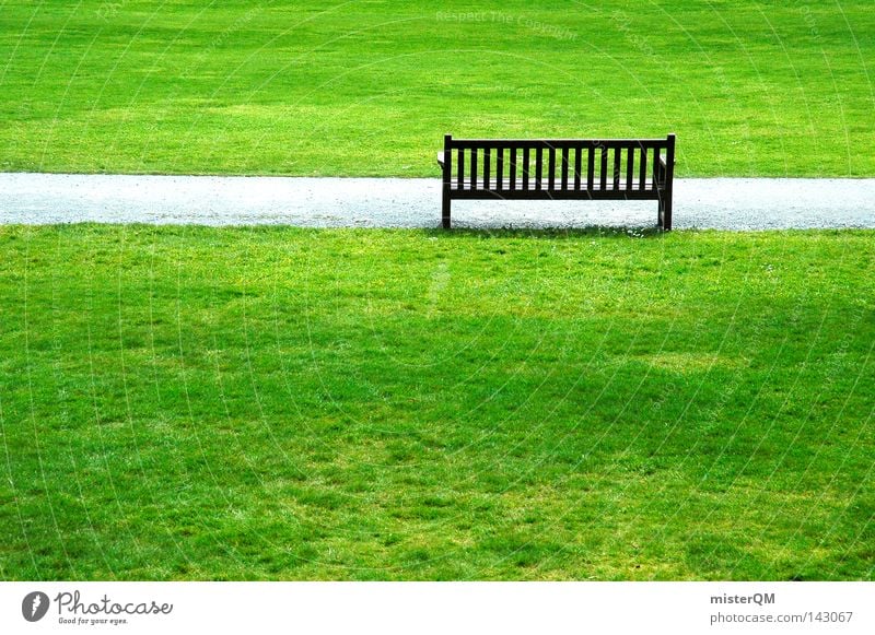 Rentnerparadies. Parkbank Bank Bankgebäude Sitzgelegenheit Holz ruhig Frieden Garten Gartenbau frisch Luft Spaziergang Pause Erholung Englisch Verschnaufpause