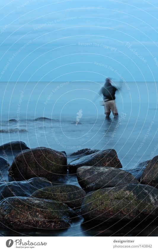 Steinzeit Meer Ostsee See Wasser Bewegung Langzeitbelichtung Bewegungsunschärfe Unschärfe schemenhaft unklar geisterhaft Geister u. Gespenster Zeit Zeitreise