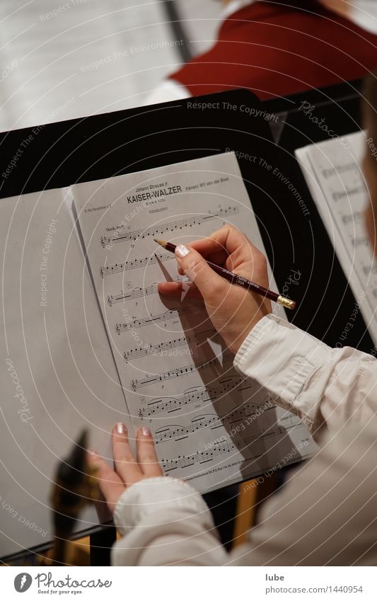 Kaiserwalzer Künstler Kultur Musik Konzert Musiker schreiben notenschrift Musiknoten Notenblatt Bleistift kaiserwalzer johann strauß Farbfoto