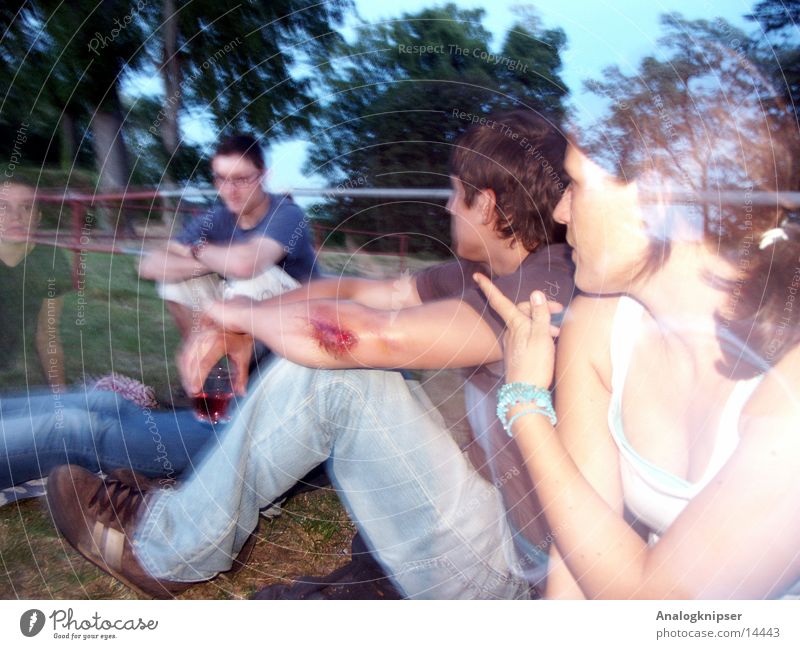 Sommernachtstaum II Freundschaft Mann Frau Sonnenuntergang Menschengruppe Abend Natur