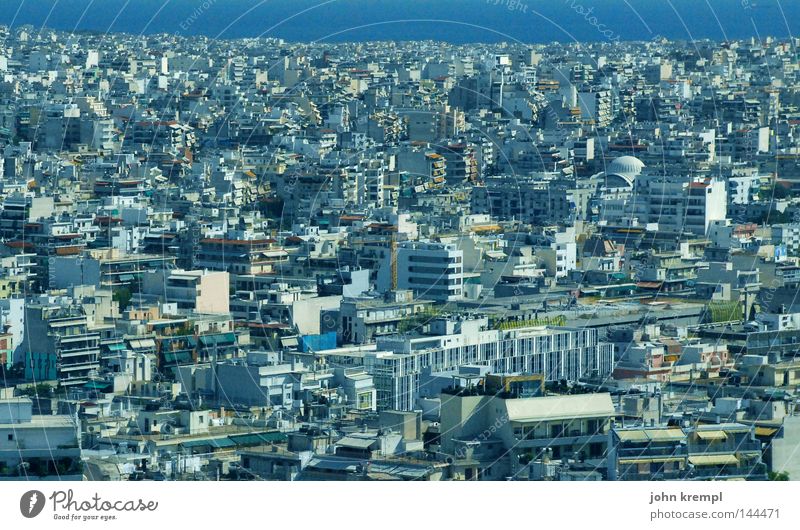 moloch Haus Hochhaus Stadt Athen Griechenland blau modern einstürzende neubauten Skyline großstadtdschungel Horizont Moloch viele Hauptstadt Großstadt