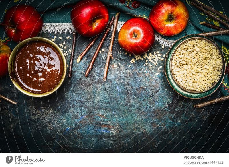 Schokoäpfel machen Lebensmittel Frucht Apfel Dessert Süßwaren Schokolade Ernährung Festessen Bioprodukte Vegetarische Ernährung Geschirr Schalen & Schüsseln