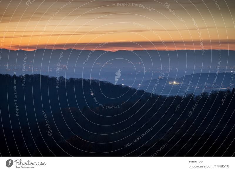 sunset valley Ferien & Urlaub & Reisen Ausflug Ferne Freiheit Berge u. Gebirge wandern Umwelt Natur Landschaft Himmel Wolken Horizont Herbst Klima Wetter Wald