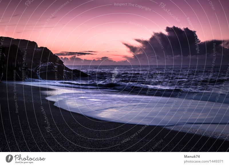 Vik Natur Landschaft Erde Sand Luft Wasser Himmel Wolken Gewitterwolken Horizont Sonnenaufgang Sonnenuntergang Herbst Klima Wetter Menschenleer Sehenswürdigkeit