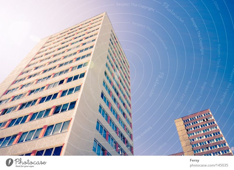 sunblocker Hochhaus blau Himmel Sonne Haus sky