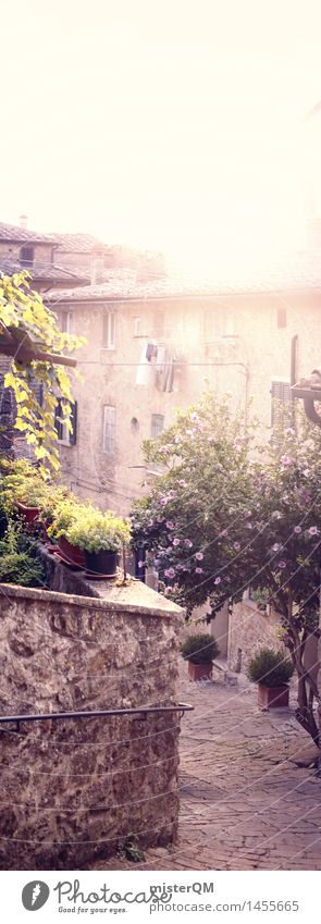 Vertikorama. Kunst Dorf Fischerdorf Kleinstadt Stadt Altstadt Menschenleer Haus ästhetisch mediterran Italien Italienisch Toskana verträumt Idylle friedlich