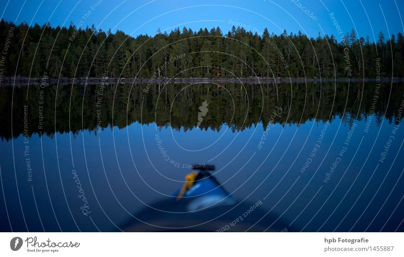 Paddeln am Asnen Sport Kajak Faltboot Natur Landschaft Pflanze Wasser Sommer Herbst Wald Küste Seeufer Bucht Asnen See Bootsfahrt Sportboot Wasserfahrzeug