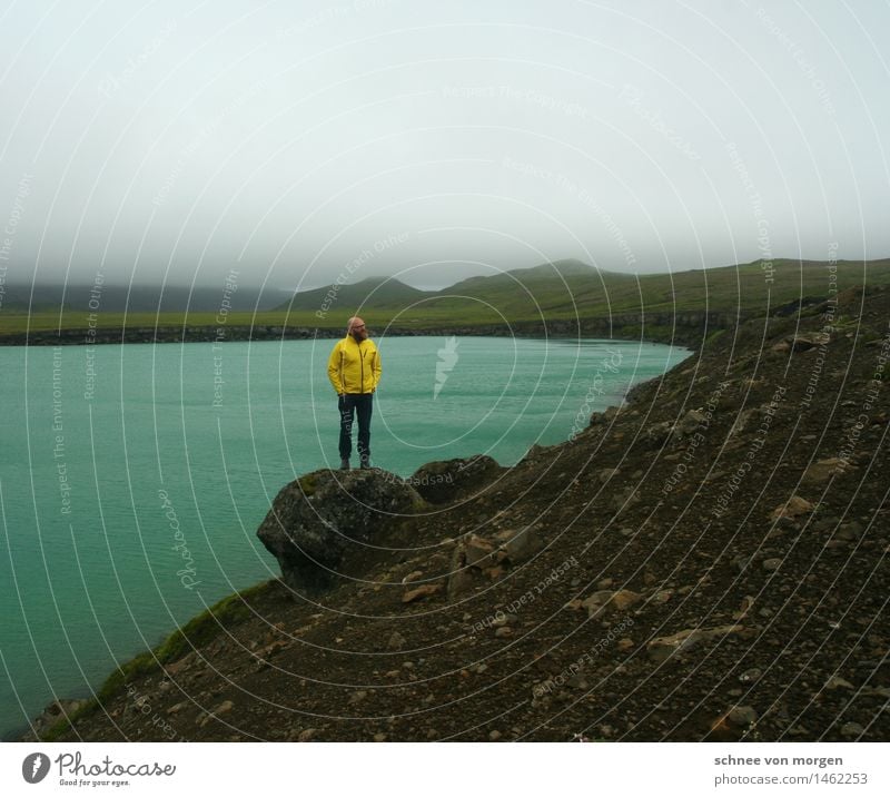 markierend maskulin Mann Erwachsene Körper 1 Mensch 30-45 Jahre Umwelt Natur Landschaft Pflanze Tier Urelemente Wasser Himmel Wolken Horizont Herbst