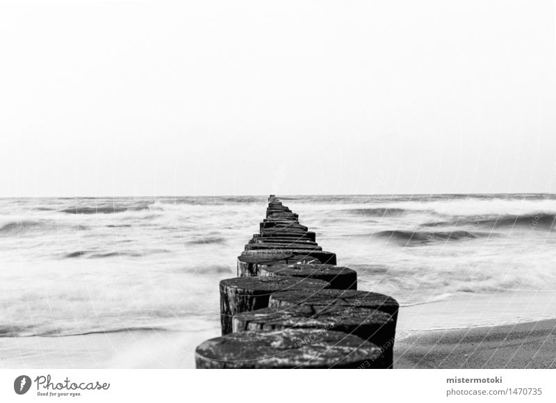 Ocean´s walk Natur Wasser Himmel Horizont Schönes Wetter Wind Sturm Ostsee Meer beobachten entdecken frieren gigantisch schwarz weiß Stimmung Glück Sehnsucht