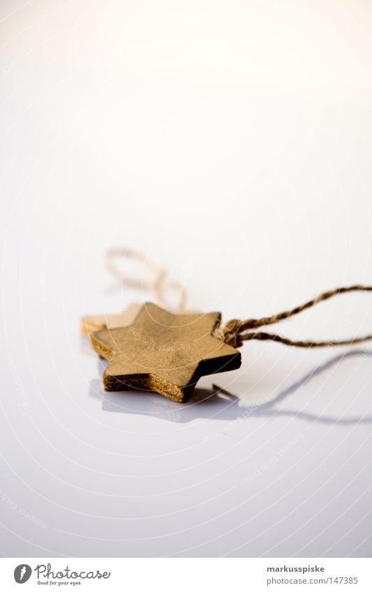 weihnachts stern Baum Dekoration & Verzierung Jahreszeiten Saison Weihnachtsdekoration Schnur weiß Weihnachten & Advent Schmuck Holz Gefolgsleute gold