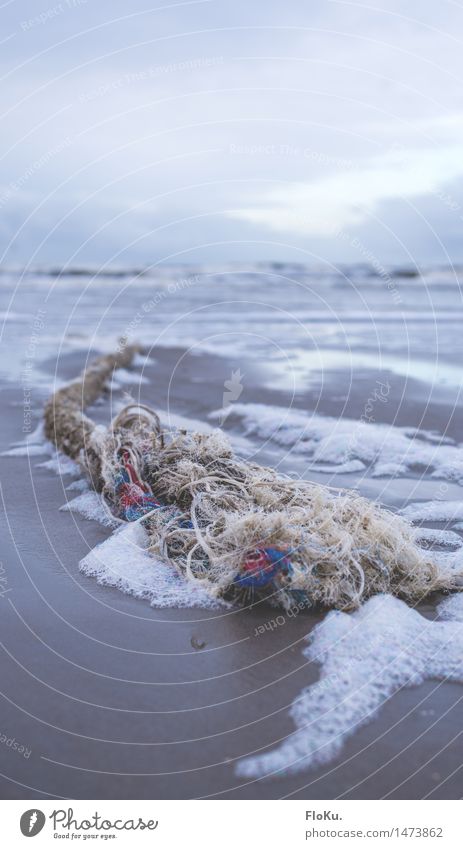 Tauziehen mit dem Strand Ferien & Urlaub & Reisen Tourismus Ausflug Umwelt Urelemente Erde Sand Wasser Küste Nordsee Meer Schifffahrt Linie Schnur Knoten