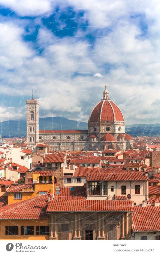 Kathedrale und Dächer von Florenz Tourismus Sightseeing Städtereise Stadt Stadtzentrum Altstadt Kirche Dom Bauwerk Architektur Sehenswürdigkeit Wahrzeichen alt