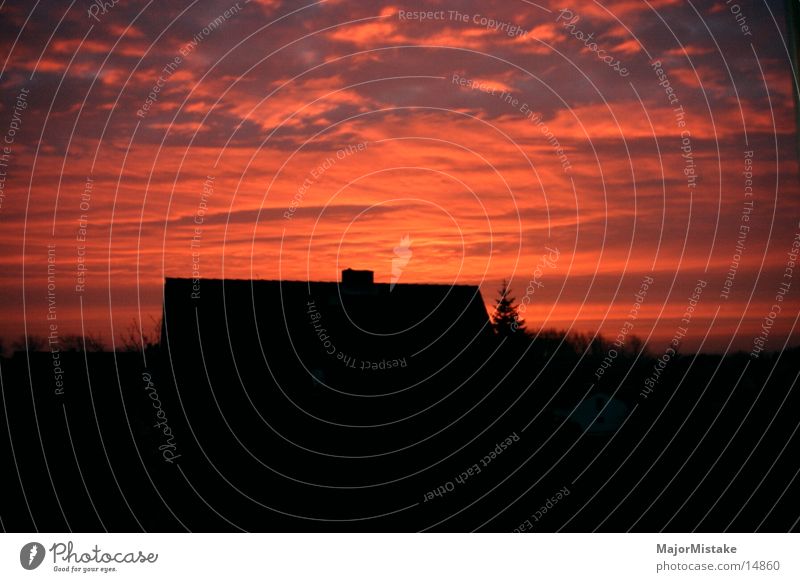 Sonnenuntergang Haus Wärme Schatten