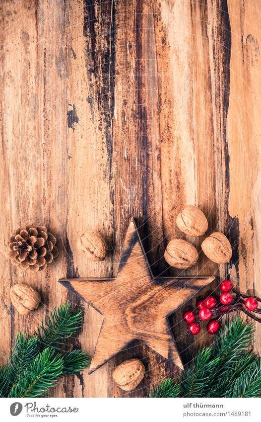 Weihnachten Hintergrund ruhig Winter Wohnung Dekoration & Verzierung Tisch Feste & Feiern Weihnachten & Advent Holz Zeichen Stern (Symbol) Häusliches Leben alt