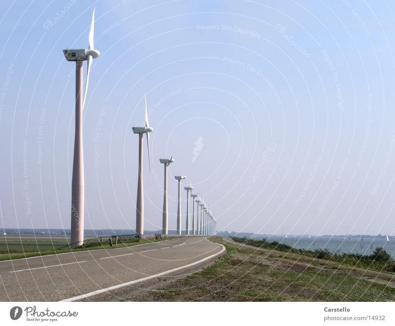 Alternative Energien Windkraftanlage Niederlande Meer Elektrizität Sommer Entertainment Energiewirtschaft Dynamische Optik