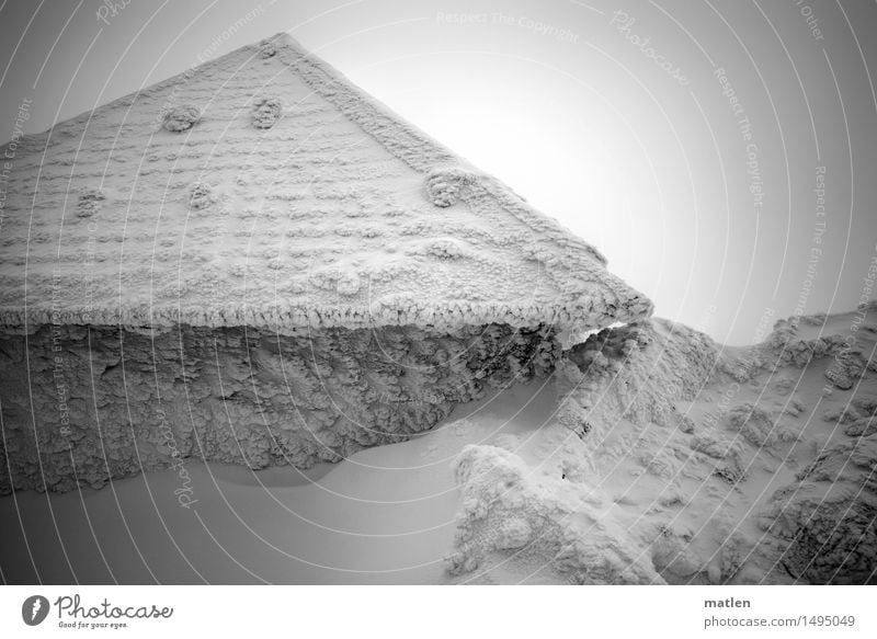 iglu Natur Urelemente Winter Wetter schlechtes Wetter Sturm Nebel Eis Frost Schnee Berge u. Gebirge frieren kalt schwarz weiß Haus Schneewehe reif revenant