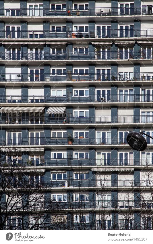 unscheinbares Detail | Suchbild: rote Kiste Lifestyle Städtereise Häusliches Leben Wohnung Sträucher Grünpflanze Paris Hauptstadt Stadtzentrum Haus Hochhaus