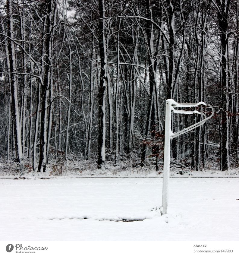 Winterpause!? Tor Wald Baum Schnee Eis Fußball Ablehnung Spielen Tooor unbespielbar 49