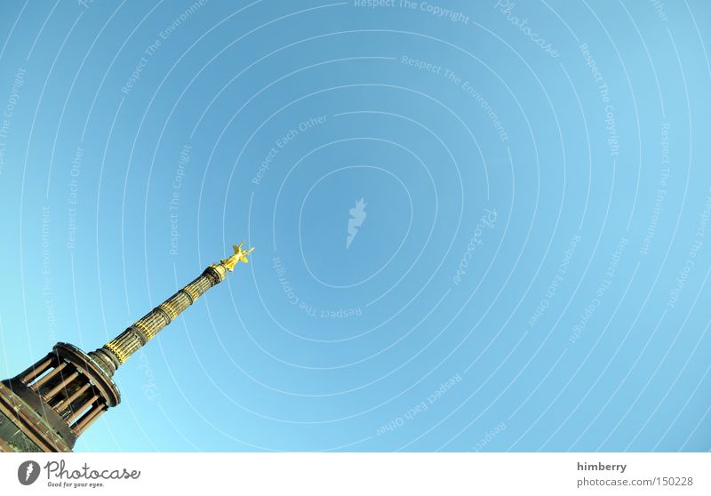 grössenwahn Siegessäule Größenwahn Berlin Hauptstadt Deutschland Denkmal Denkmalschutz Turm Himmel Sommer historisch Erzählung Geschichtsbuch Kreisverkehr Kunst