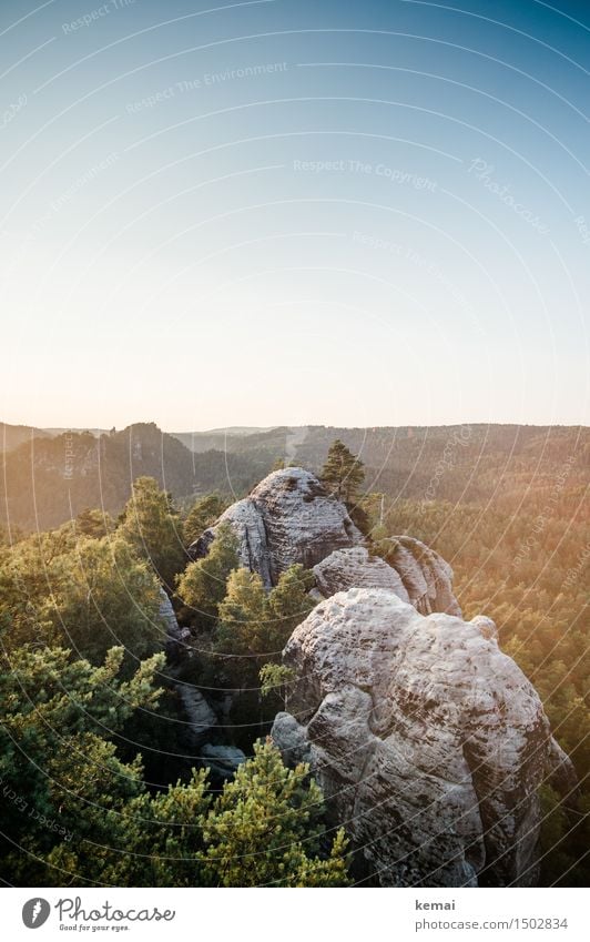 Felsenblick Ferien & Urlaub & Reisen Ausflug Abenteuer Ferne Freiheit Umwelt Natur Landschaft Wolkenloser Himmel Sonnenaufgang Sonnenuntergang Sonnenlicht