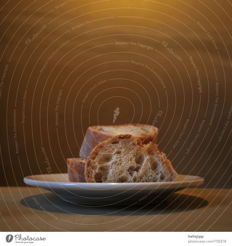 ... für die welt Brot Lebensmittel Ernährung Abendessen Abendmahl Teller Tisch Weißbrot Scheibe Teilung preiserhöhung Essen