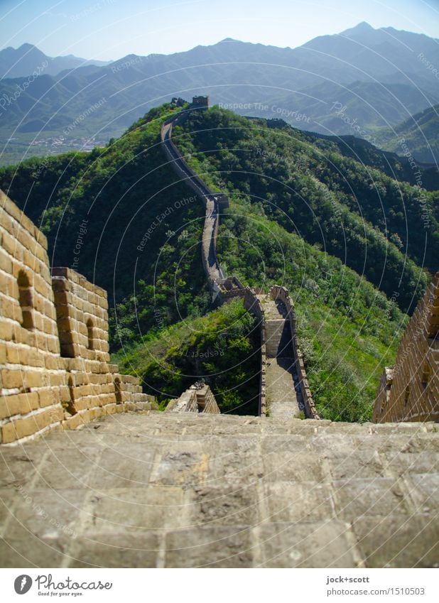 Hinterm Horizont gehts weiter! Ferne Chinesische Architektur Weltkulturerbe Wolkenloser Himmel Schönes Wetter Berge u. Gebirge Sehenswürdigkeit Wahrzeichen