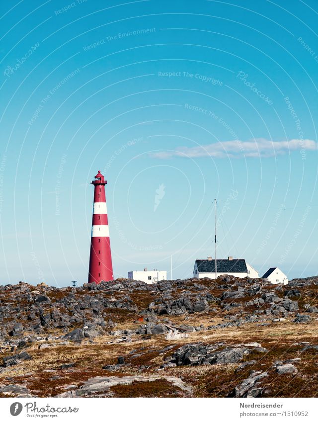 Slettnes Fyr Ferien & Urlaub & Reisen Tourismus Ferne Meer Natur Landschaft Sommer Schönes Wetter Haus Turm Leuchtturm Bauwerk Gebäude Architektur