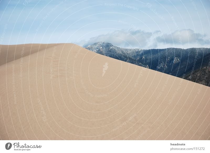 Great Sand Dunes Düne Berge u. Gebirge Ferien & Urlaub & Reisen Reisefotografie kalt Hügel Himmel Wolken Wüste Sommer USA Erde