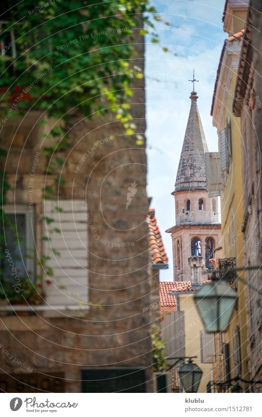 Straßenansicht von Kotor, Montenegro schön Ferien & Urlaub & Reisen Tourismus Sommer Berge u. Gebirge Haus Tisch Restaurant Kultur Landschaft Küste Kleinstadt